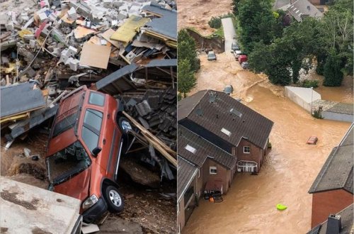 Almaniyada sel səbəbiylə hərbi fəlakət rejimi tətbiq edilib - VİDEO