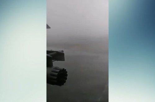 Qasırğa hərbi helikopterə zərər vurdu - VİDEO