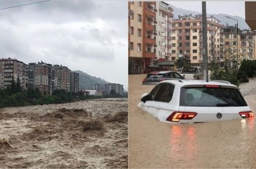 Türkiyənin Qara dəniz regionu təbii fəlakətə təslim oldu - VİDEO