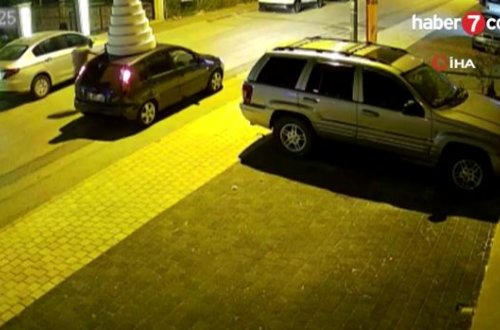 Qənnadı dükanından nəhəng tort maketini oğurladılar - VİDEO