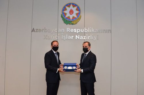 Ceyhun Bayramov Edvard Karvardinin diplomatik fəaliyyət müddətinin başa çatması ilə əlaqədar qəbul edib - FOTO