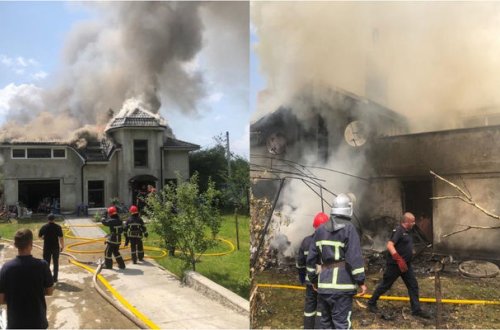 Ukraynada təyyarə yaşayış evinin üstünə düşdü - VİDEO