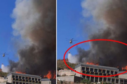 Bodrumda məşhur otel yanır - Fotolar