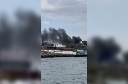 Bakıda məşhur balıq restoranının yaxınlığında güclü yanğın baş verib - VİDEO