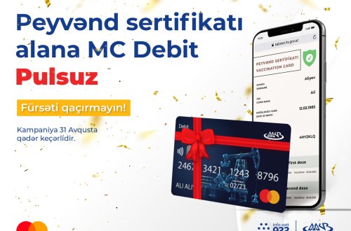 Peyvənd olunmuş şəxslərə Muğanbankdan hədiyyə