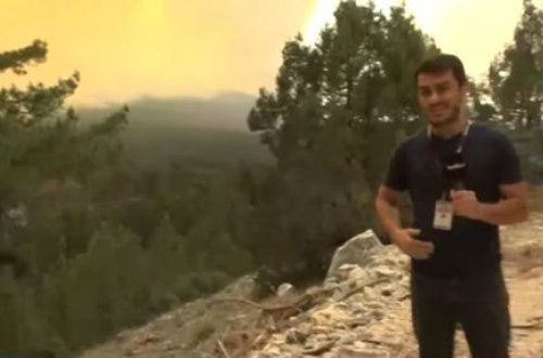 “Baku TV” Türkiyədə meşə yanğını olan ərazidə - VİDEO