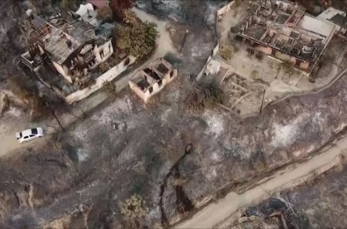 Manavqatda baş verən faciəvi yanğına “quş baxışı” - VİDEO