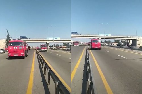 Türkiyəyə yola düşən yanğınsöndürənlərimiz - VİDEO