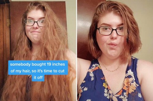 Uzun saçlarını kamera qarşısında kəsib 500 dollara satdı - FOTO