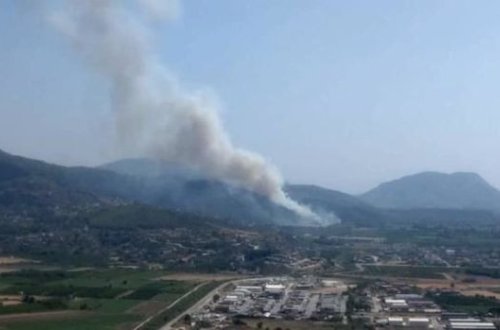Türkiyədə hava limanı yaxınlığında yanğın meydana gəlib