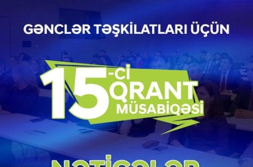 Gənclər təşkilatları üçün elan edilən 15-ci qrant müsabiqəsinin nəticələri elan olunub