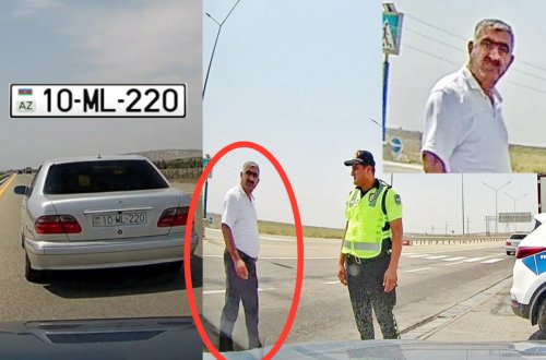 Sürücü yolu kəsdi, keçmiş polis isə YPX postunda şər atdı - VİDEO