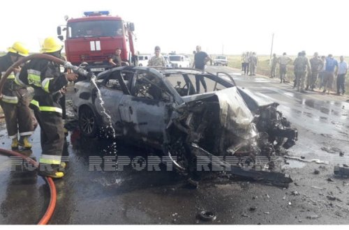 Kürdəmirdə üç “Hyundai” toqquşub: Bir ailənin beş üzvü xəsarət aldı - FOTO