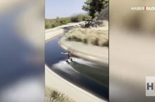 Türkiyəli sörfçü kənddə performans göstərib – VİDEO