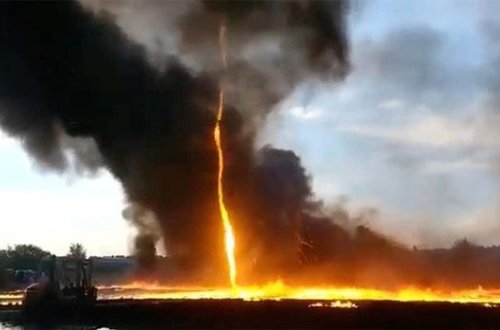 Rusiyada odlu tornado görənləri heyrətə gətirib - VİDEO