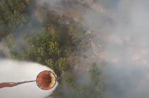 Oğuzda yanğın başladı, helikopter havaya qaldırıldı