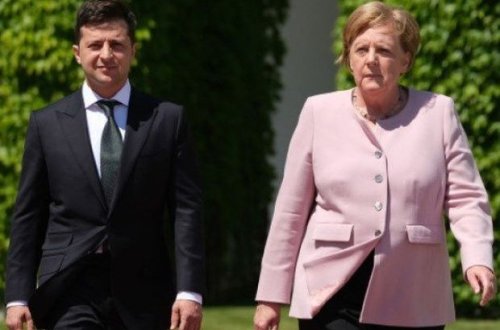 Zelenski ilə Merkel arasında görüş keçirilib