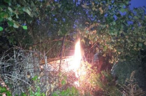 Gəncədə ildırım qaz xəttində yanğına səbəb olub - FOTO