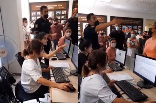 Maska taxmayan poliklinika işçisi işdən çıxarıldı - VİDEO