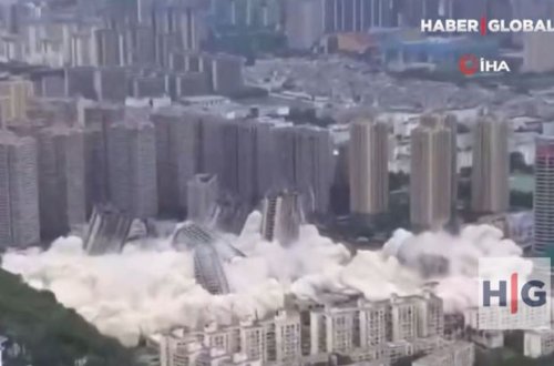 15 göydələn partladılaraq yerlə bir edildi – ANBAAN VİDEO