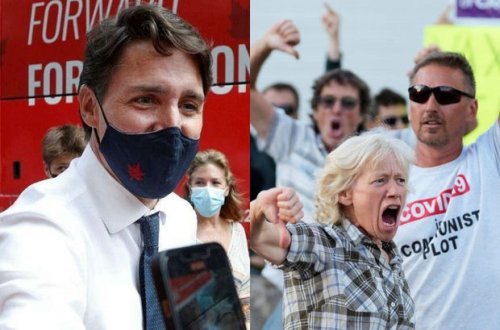 Etirazçılar Kanadanın baş nazirini daşa basdılar - VİDEO