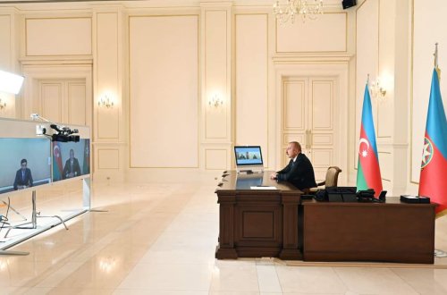 İlham Əliyev Fərid Qayıbovu gənclər və idman naziri təyin olunması ilə əlaqədar videoformatda qəbul edib