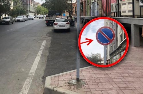 В Баку строительный кооператив организовал незаконную парковку на тротуаре - ФОТО