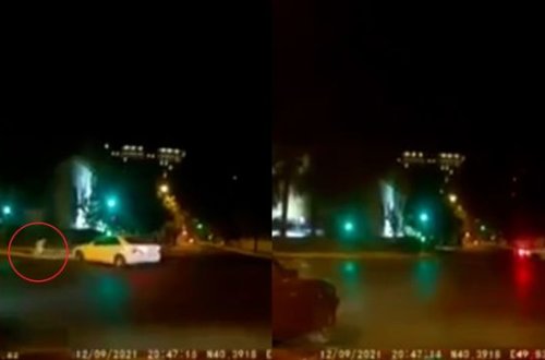 Bakıda avtomobil motosikletçini vurdu - ANBAAN VİDEO