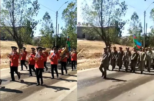 Şuşada hərbi yürüş keçirildi - VİDEO