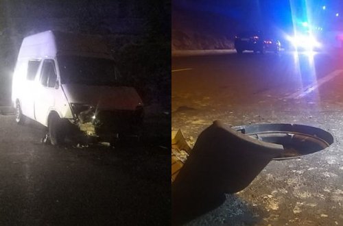 Bakıda qapaqsız quyu yol qəzasına səbəb oldu - FOTO/VİDEO