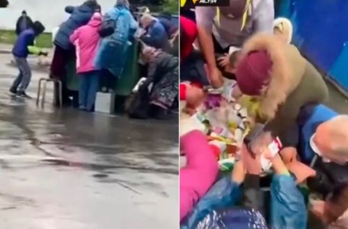 Rusiyalılar zibil yeşiklərindəki vaxtı ötmüş məhsullar üçün “mübarizə” aparır – VİDEO