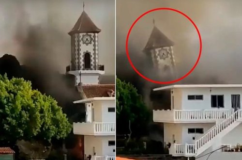 Lava kilsənin bir hissəsini “uddu” - VİDEO