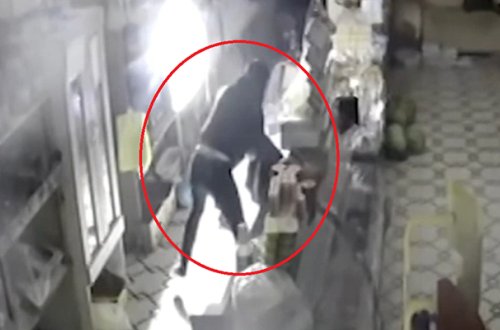 Marketə oğurluğa girdi, sahibi ilə qarşılaşdı - Əlbəyaxa davanın videosu