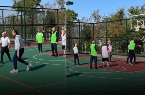 Ərdoğan basketbol oynadı - Fotolar