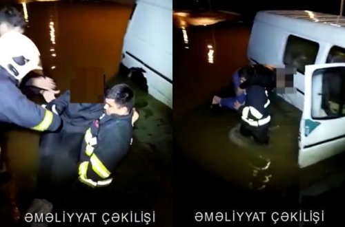 Сотрудники МЧС вызволили граждан из автомобиля в подтопленном тоннеле - ВИДЕО