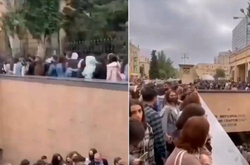 BDU-nun qarşısında yenidən tələbə sıxlığı yaşandı - VİDEO