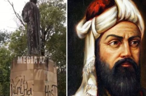 Nizami Gəncəvinin Xudat şəhərindəki abidəsi baxımsız vəziyyətdədir - VİDEO