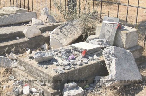Tərtərdə erməni terroru zamanı dağıdılan qəbirlər bərpa edilir - FOTO
