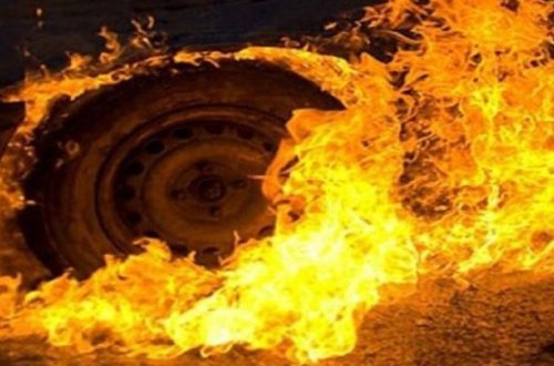 Füzulidə sərnişin avtobusu yanıb