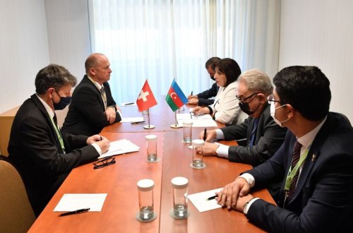 Sahibə Qafarova İsveçrə Federal Assambleyası Milli Şurasının sədri ilə görüşüb