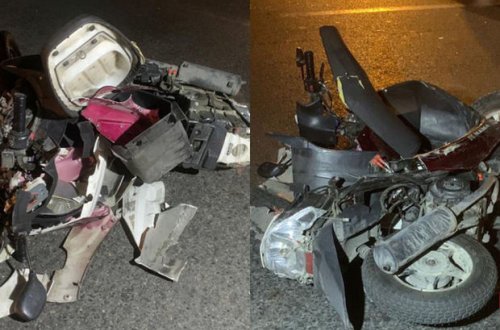 Paytaxtda əks yola çıxan motosiklet qəza törətdi: Sürücünün ayağları sındı - FOTO/VİDEO