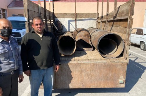 Azad edilən ərazilərə icazəsiz daxil olan şəxslərin avtomobilində borular aşkarlanıb