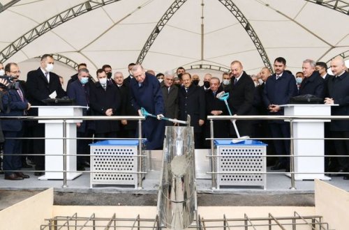 İlham Əliyev və Rəcəb Tayyib Ərdoğan Zəngilanda təməlqoyma mərasimində