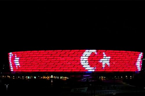 Bakı Olimpiya Stadionu Türkiyə bayrağı ilə işıqlandırılacaq