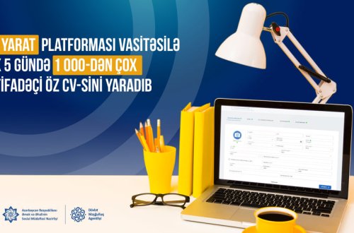 CV yarat platforması vasitəsilə ilk 5 gündə 1 000-dən çox istifadəçi öz CV-sini yaradıb