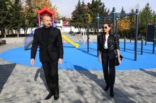 Ильхам Алиев и Мехрибан Алиева ознакомились с работой, осуществленной в Молодежном парке в Шамахы - ФОТО