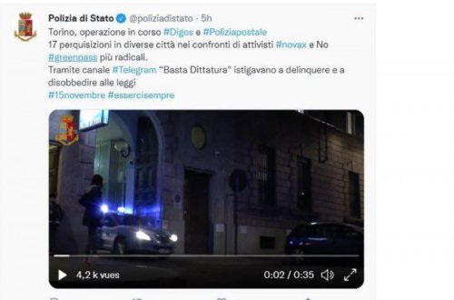 İtaliya polisi vaksin əleyhdarlarına qarşı reyd keçirib