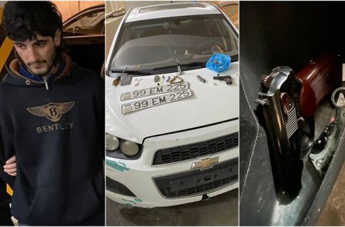 Bakıda hərəkətdə olan avtomobildə silah-sursat aşkarlanıb