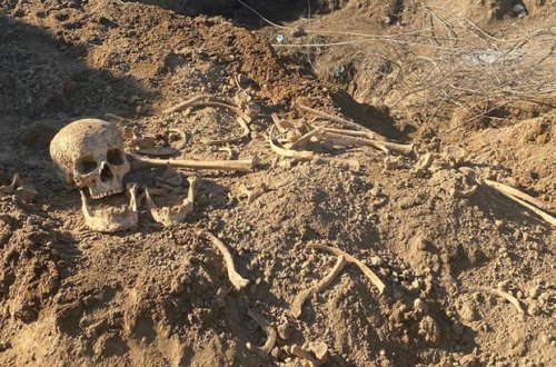 Qobustanda insan skeleti tapıldı