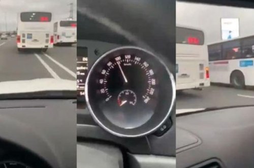 Sərnişin dolu avtobus dəhşət saçdı -“100”lə gedən maşın onlara çata bilmir (VİDEO)